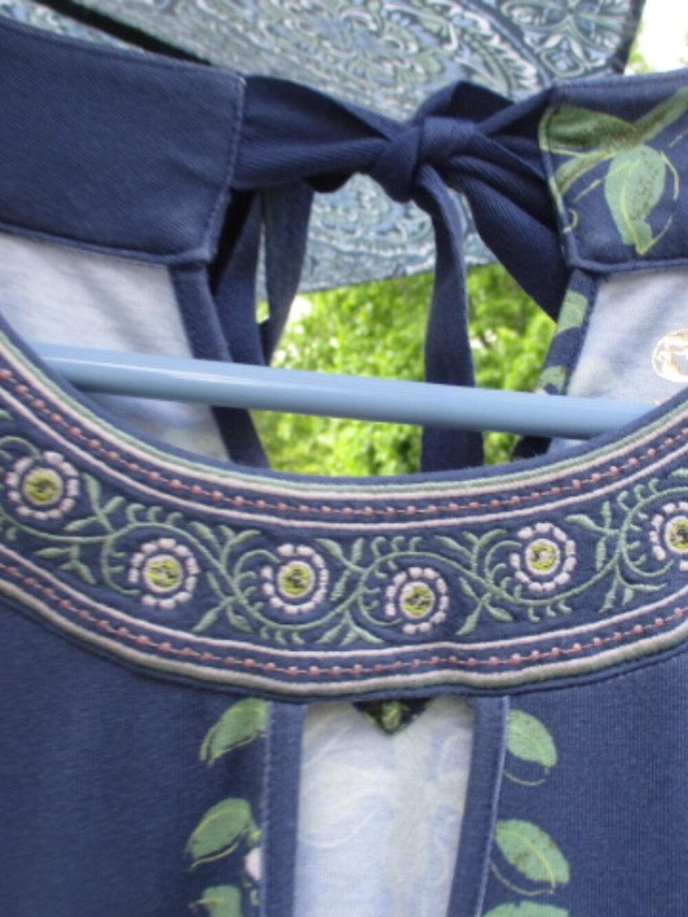 Spartina 449 Navy Floral Maxi Dress Womens Large NWT - Picture 9 of 14